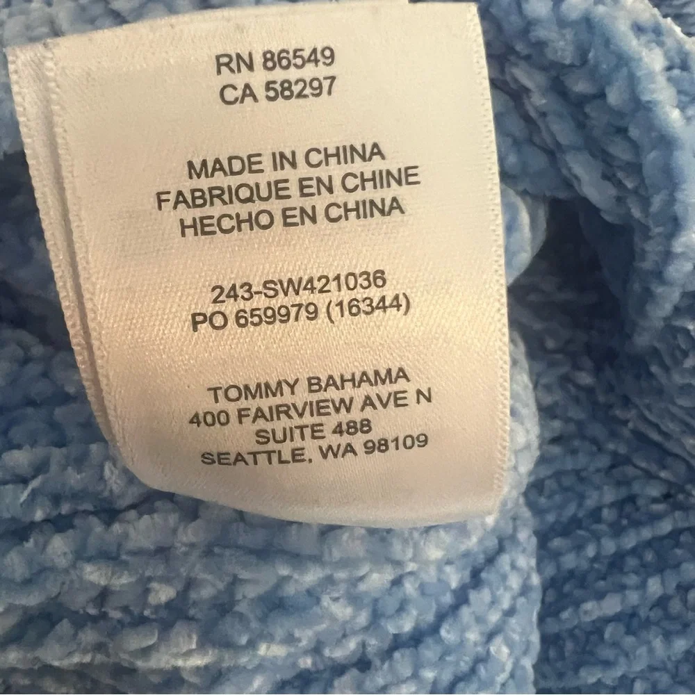 Tommy Bahama Knit Women's Shell St Luna Sweater Size XS/TP Light Blue Soft - Picture 9 of 9